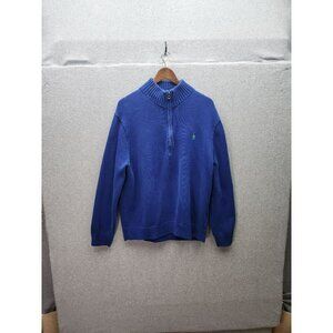 Polo Ralph Lauren Mens Blue Half-Zip Sweater XXL 100% Cotton Ribbed Collar & Cuf